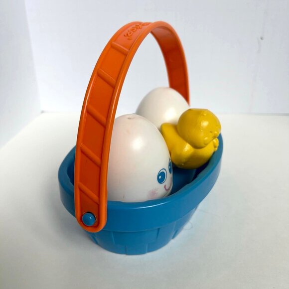 Fisher Price Wobbly Eggs in Basket & Chick Rare Complete - Picture 4 of 6